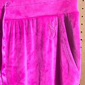 Victoria's Secret Fuchsia Velour Pants
